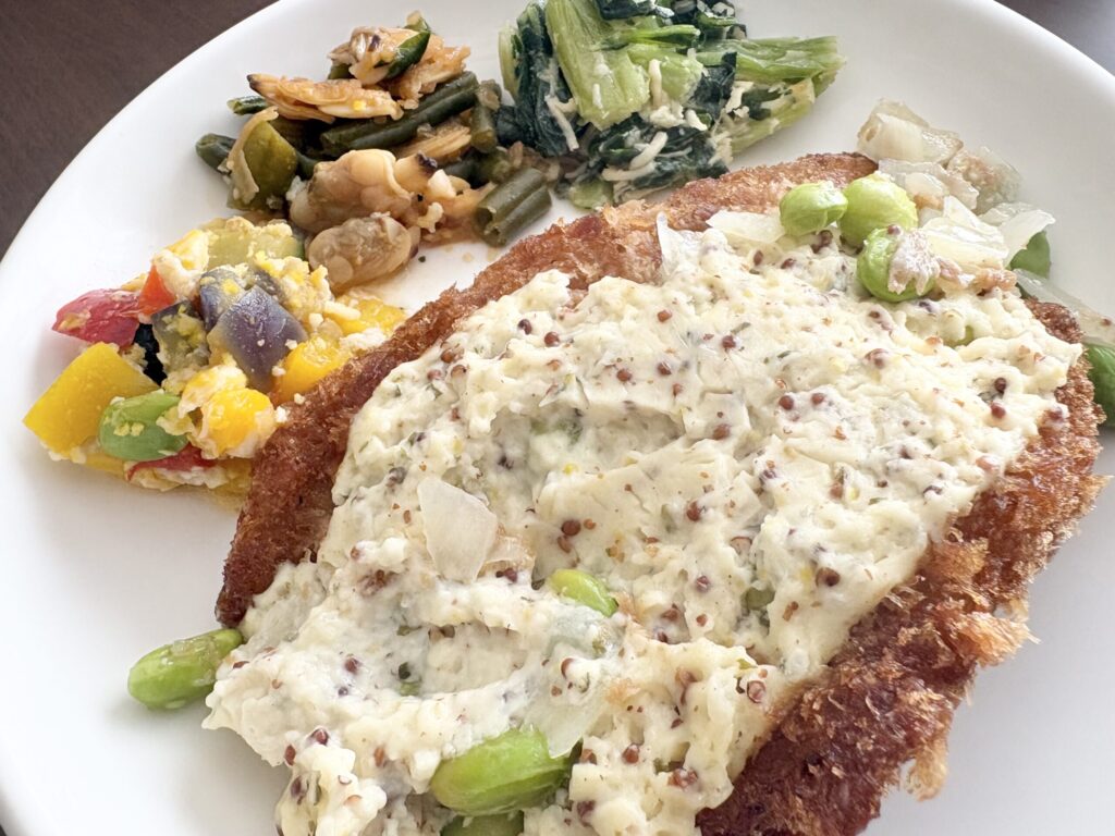 ナッシュのたらフライの副菜を撮影した実食写真