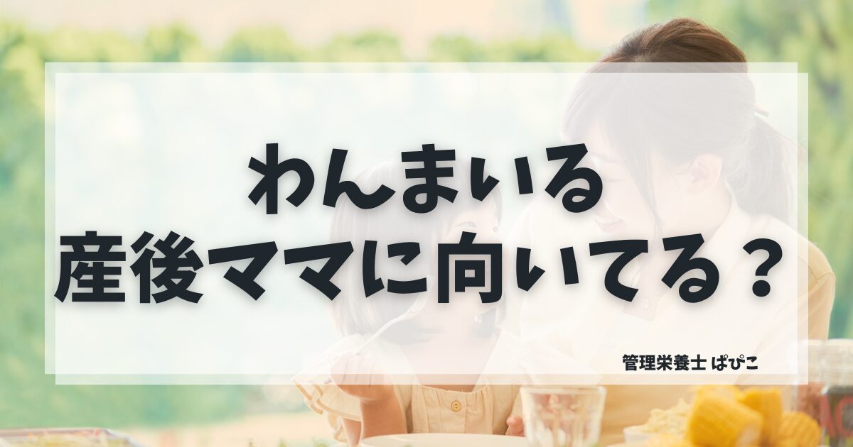 わんまいるが産後ママに向いている理由と注意点を管理栄養士ぱぴこが解説するブログ記事